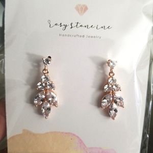 Rose gold drop earrings - brand new